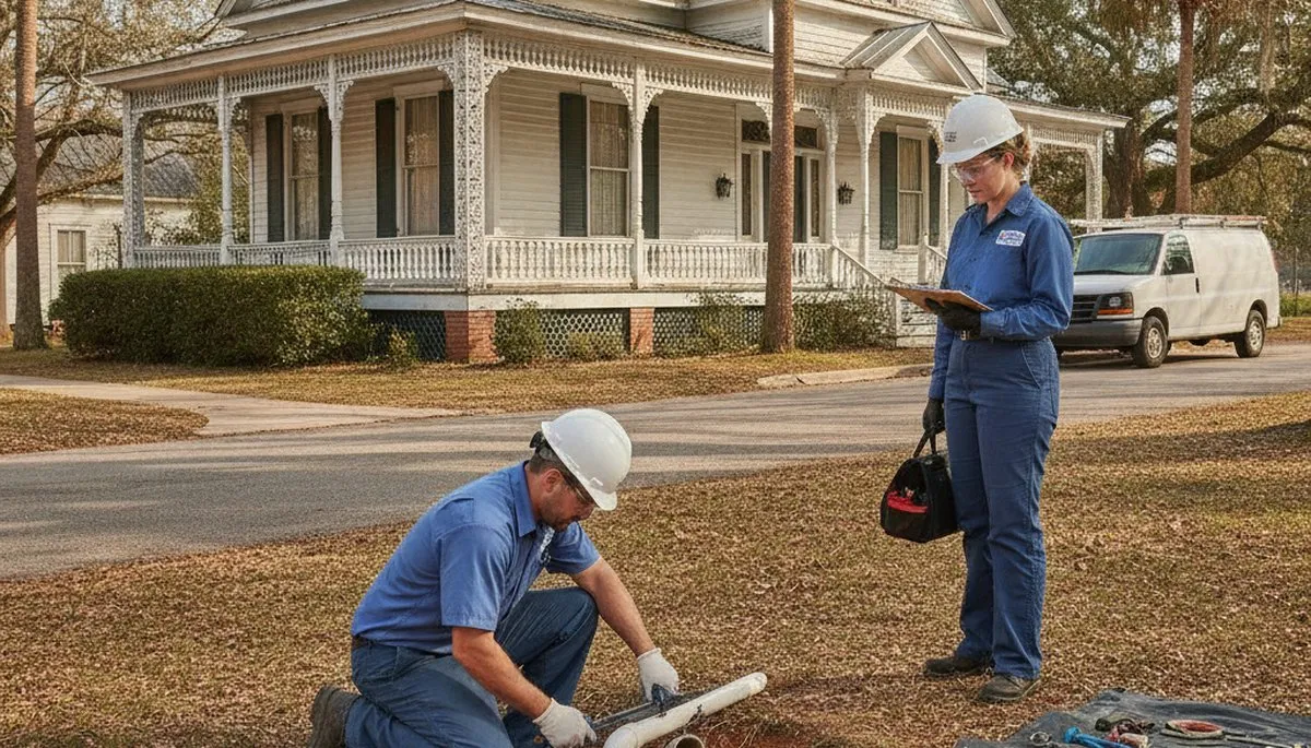 Plumber repairing a pipe in Lafayette, LA for trusted plumbing repair service