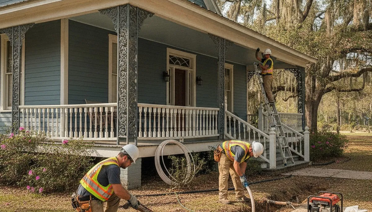 Plumber repairing a pipe in Lafayette, LA for residential plumbing repair service
