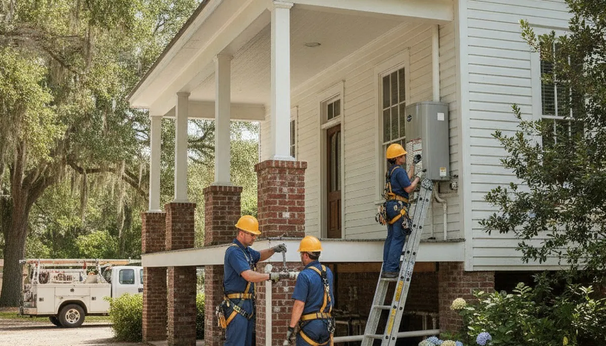 Lafayette, LA plumber repairing a sink for a local plumbing service call
