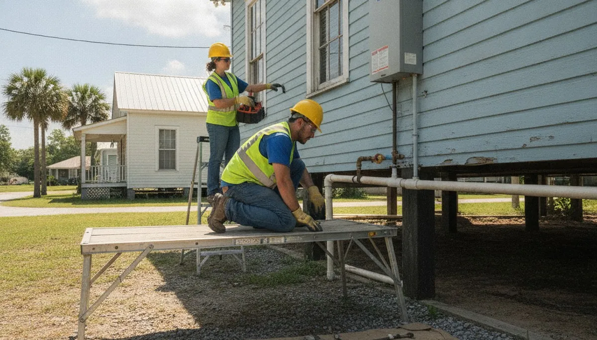 Plumber repairing a leak in Lafayette, LA for plumbing repair service
