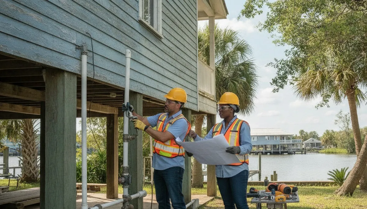 Plumber repairing a pipe in Lafayette, LA for plumbing repair service