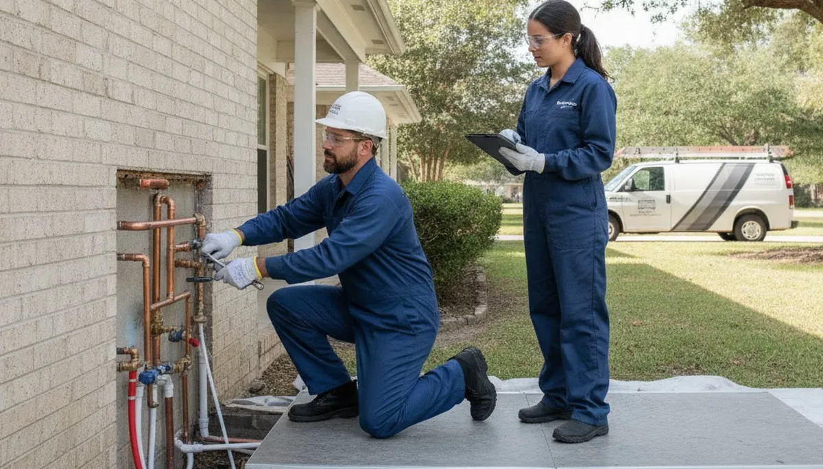Plumber repairing a pipe in Lafayette, LA for reliable plumbing repair services