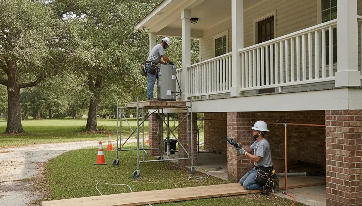 Lafayette, LA plumber repairing a residential pipe for plumbing repair service
