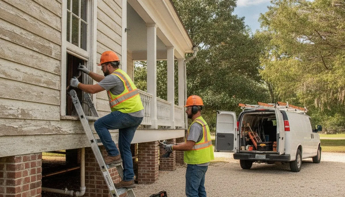 Plumber repairing a pipe in Lafayette, LA for fast plumbing repair service