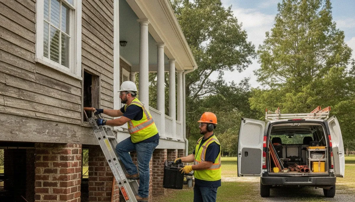 Plumber repairing a pipe in Lafayette, LA for local plumbing repair service