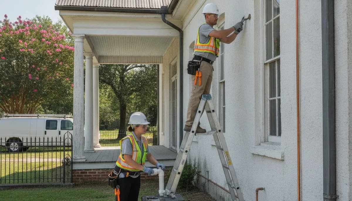 Plumber repairing a pipe in Lafayette, LA for plumbing repair service