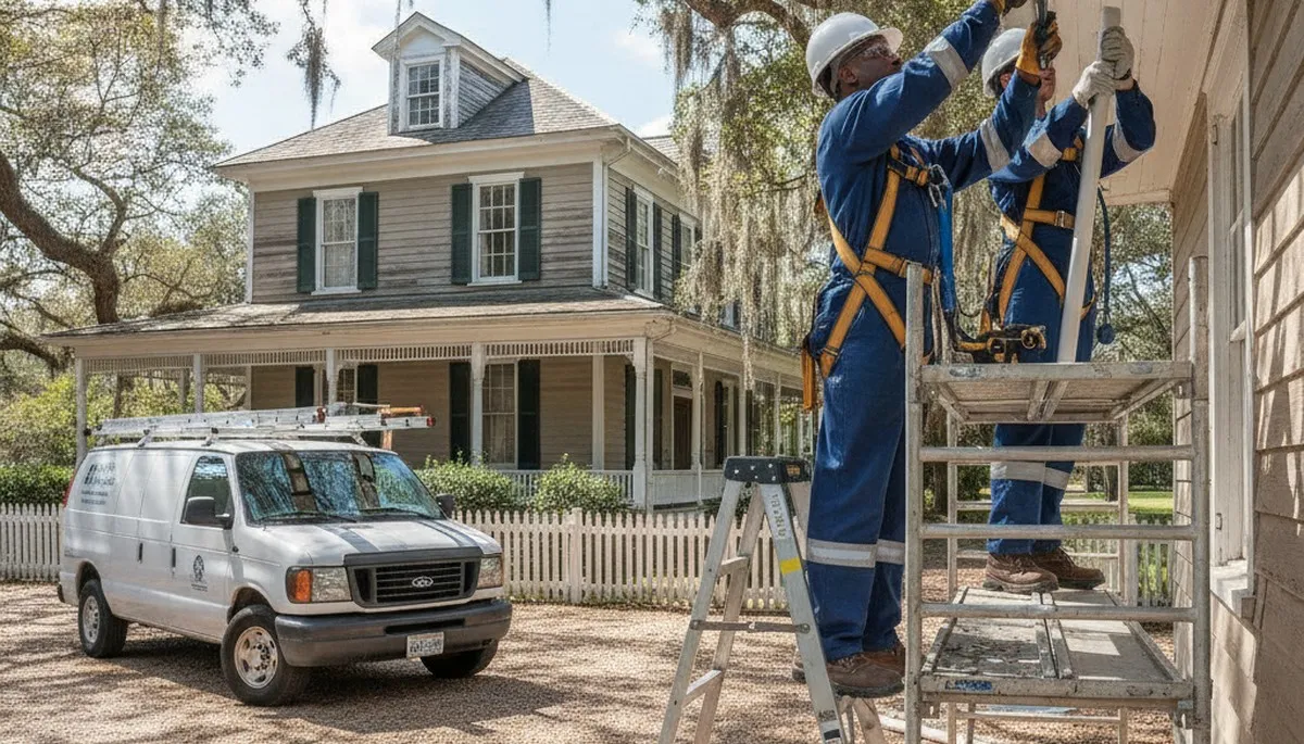 Lafayette, LA plumbing repair technician servicing residential pipe leak for plumberslafayettela-new.com