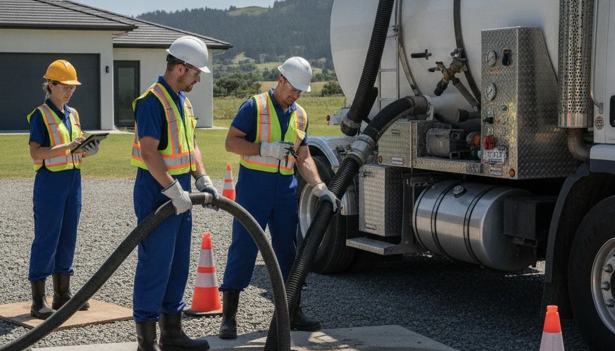 Septic pumping service truck for Lafayette, LA homes by On Call Plumbers