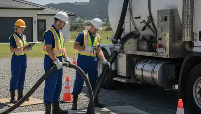 Septic pumping service truck for Lafayette, LA homes by On Call Plumbers