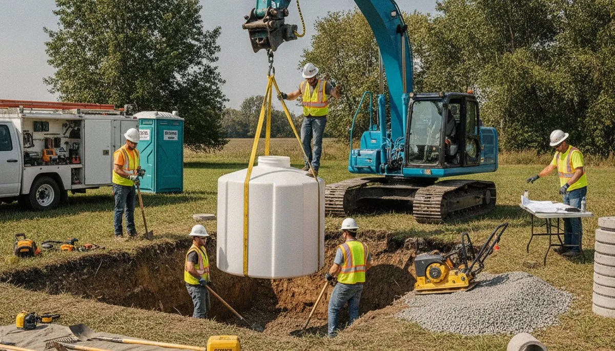 Septic tank installation in Lafayette, LA by On Call Plumbers for residential plumbing services